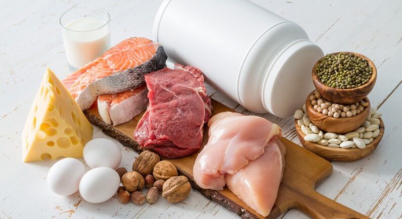 Proteinrik mat för att bygga muskelceller